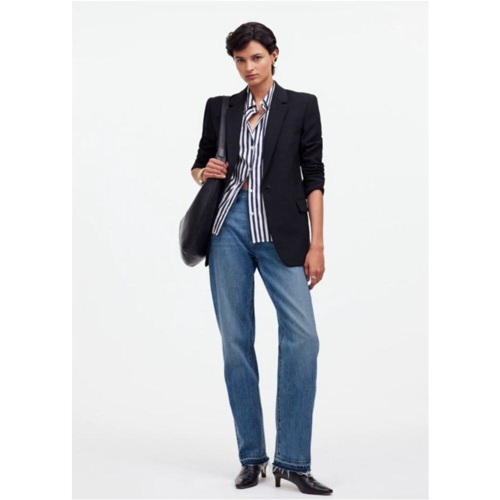 NWT Madewell The Rail Straight Jean in Reston Wash Released Hem Edition 25‎
